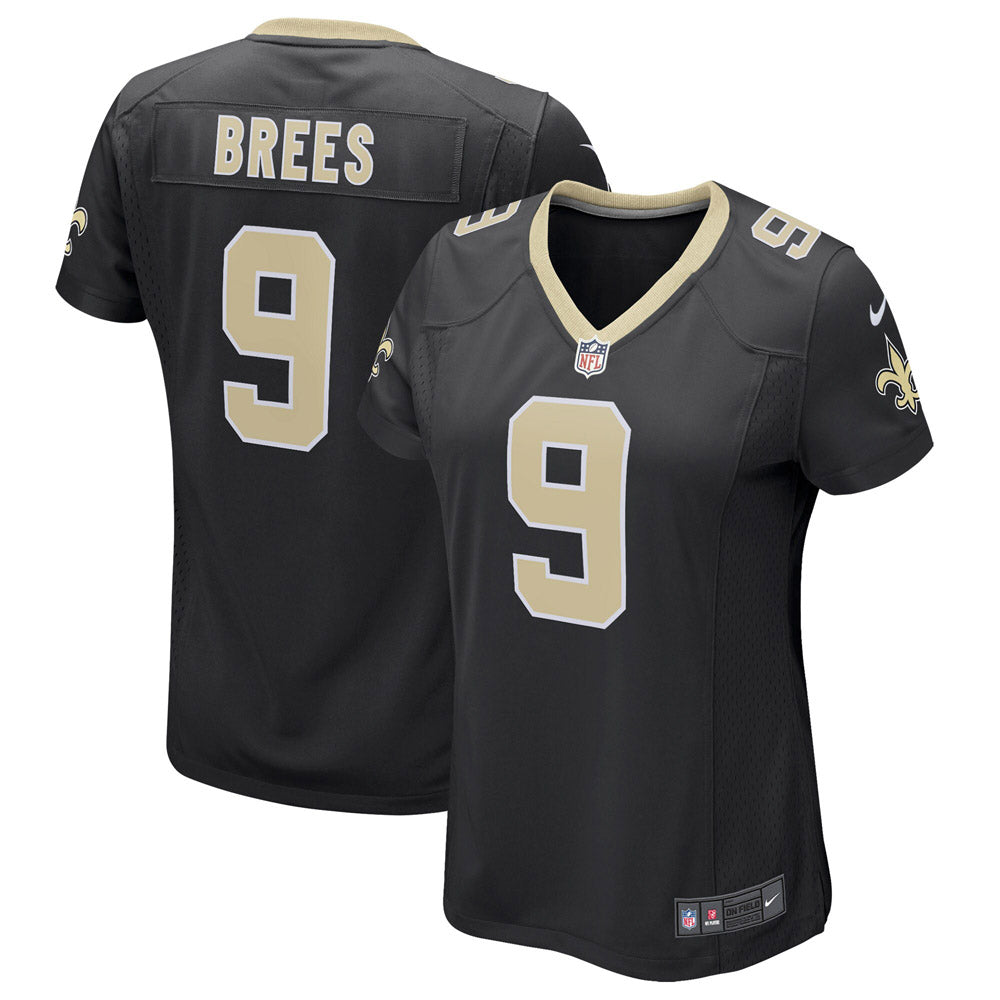 Women's New Orleans Saints Drew Brees Game Player Jersey Black
